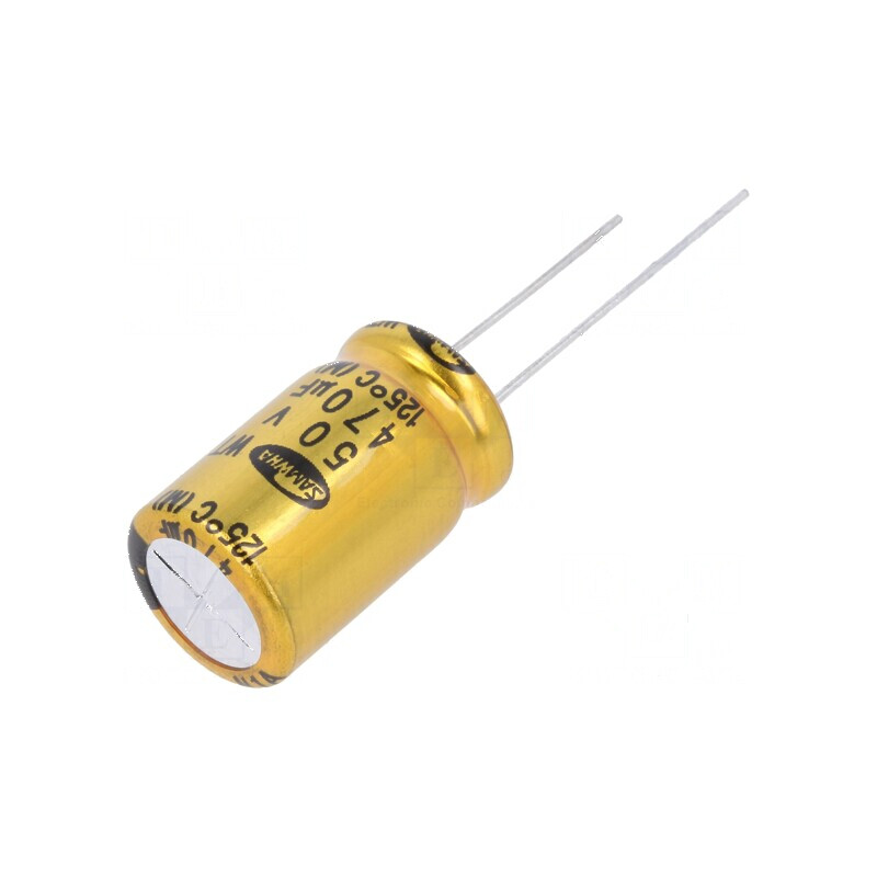 Condensator electrolitic THT 470uF 50VDC Ø12,5x20mm ±20% pentru circuite electrice | Electronic-mag.ro | Componente Electronice