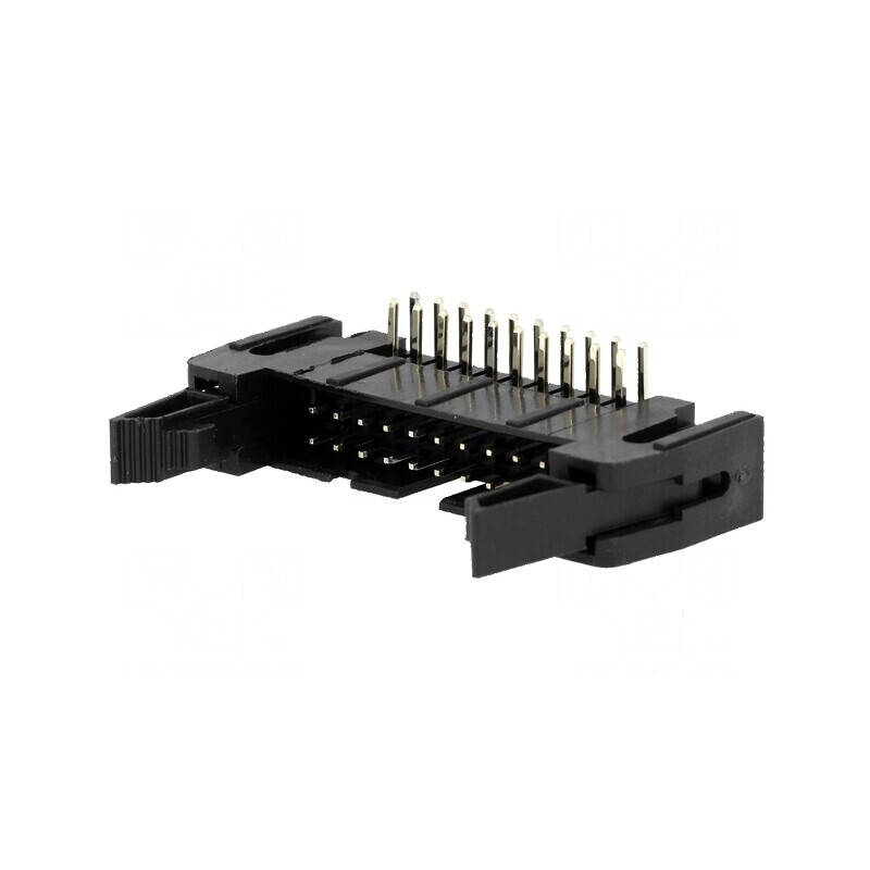 Conector IDC soclu tată 20 pini unghi 90° THT aurit 2,54mm | Electronic-mag.ro | Componente Electronice