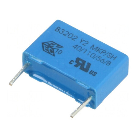 Condensator polipropilenă Y2 22nF 6x12x18mm THT ±20% 15mm - Componentă electronică de calitate | Electronic-mag.ro | Componente 