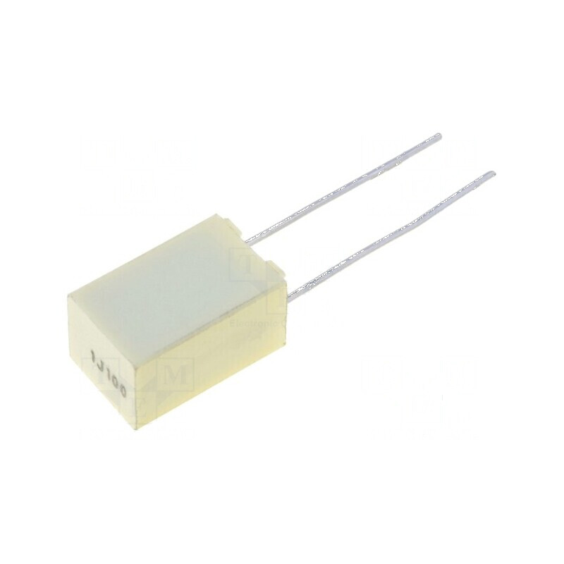 Condensator poliester 1uF 63VAC 100VDC 5mm ±5% dimensiuni 7,2x6x11mm | Electronic-mag.ro | Componente Electronice