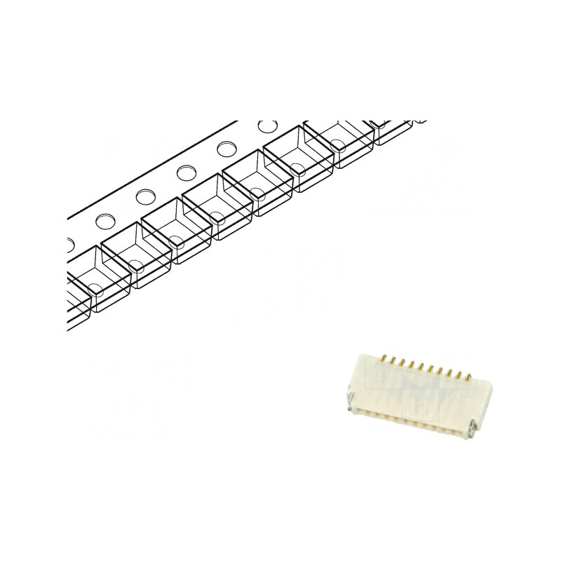 Conector FFC/FPC 10 pini F331 contacte duble SMT 50V 500mA | Electronic-mag.ro | Componente Electronice