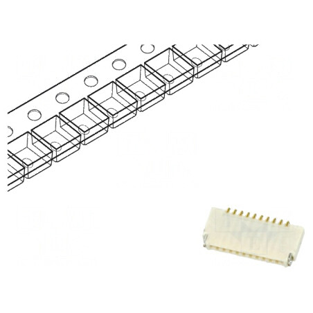 Conector FFC/FPC 10 pini F331 contacte duble SMT 50V 500mA | Electronic-mag.ro | Componente Electronice