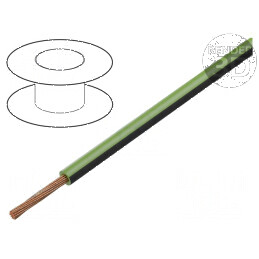 Cablu FLRY-B 1x0,5mm2 litat Cu PVC verde-negru 60V 100m - pentru instalații electrice | Electronic-mag.ro | Componente Electroni