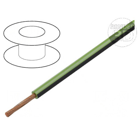 Cablu FLRY-B 1x0,5mm2 litat Cu PVC verde-negru 60V 100m - pentru instalații electrice | Electronic-mag.ro | Componente Electroni