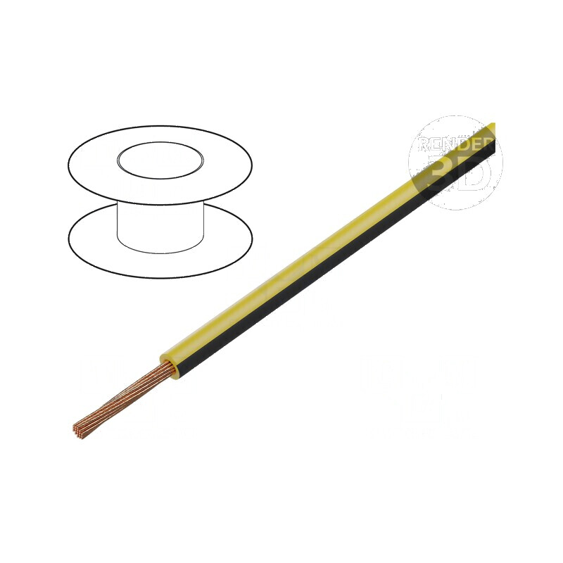 Cablu FLRY-B 1x0,5mm2 litat Cu PVC galben-negru 60V, 100m - pentru instalatii electrice | Electronic-mag.ro | Componente Electro