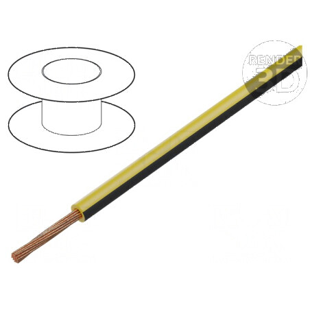 Cablu FLRY-B 1x0,5mm2 litat Cu PVC galben-negru 60V, 100m - pentru instalatii electrice | Electronic-mag.ro | Componente Electro