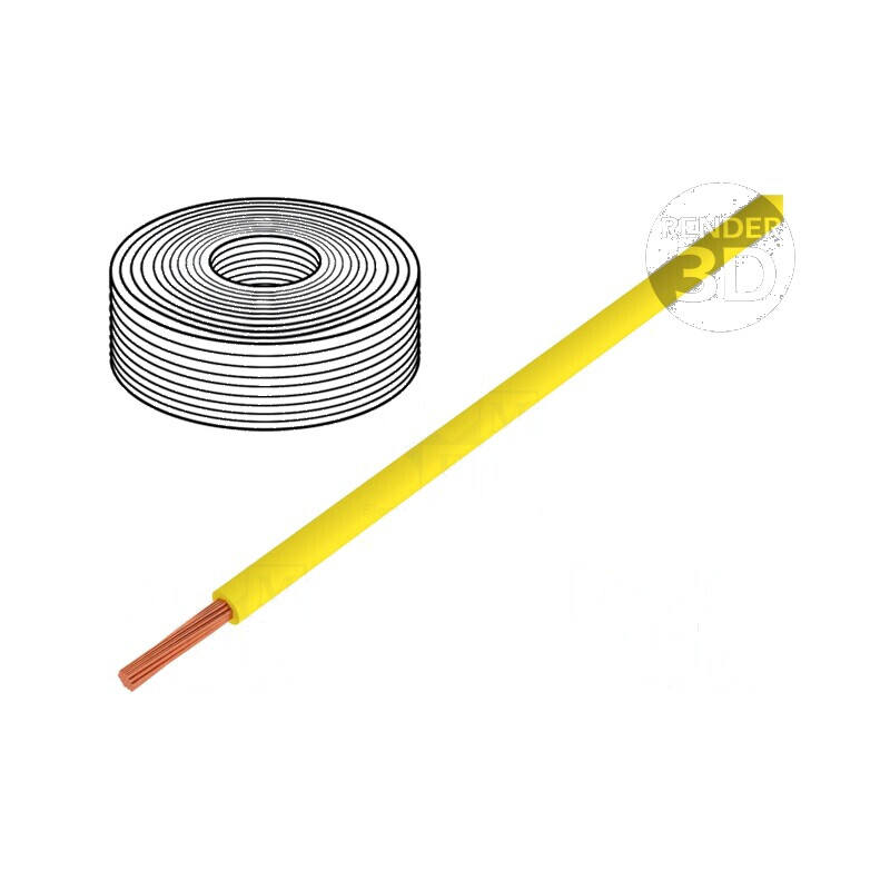 Cablu H05Z-K litat Cu 0,5mm2 FRNC galben 300V/500V Clasa 5 - 1 metru | Electronic-mag.ro | Componente Electronice