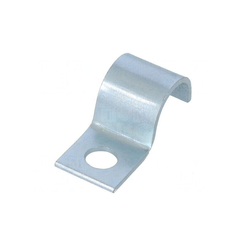 Clemă montată cu şurub pentru tuburi Ø buclă 13mm, Ø orificiu montare 6mm, lățime 14mm | Electronic-mag.ro | Componente Electron