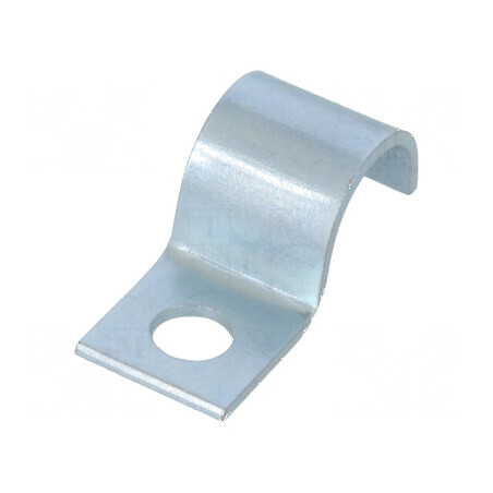 Clemă montată cu şurub pentru tuburi Ø buclă 13mm, Ø orificiu montare 6mm, lățime 14mm | Electronic-mag.ro | Componente Electron
