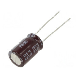 Condensator electrolitic low ESR THT 220uF 50VDC Ø10x16mm - componentă electronică de calitate | Electronic-mag.ro | Componente 