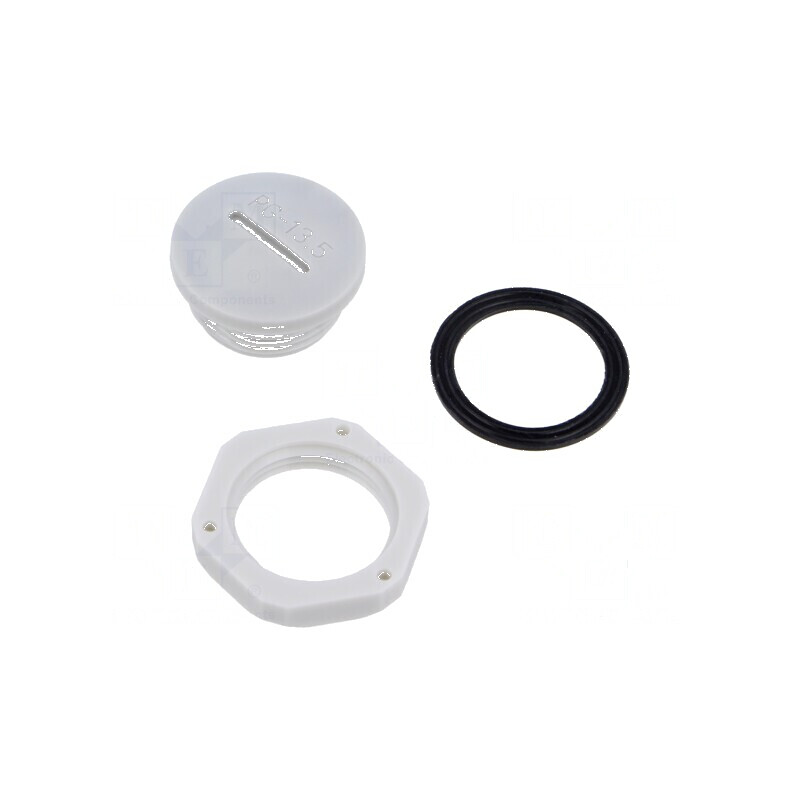 Capac de protecție PG13,5 din poliamidă gri deschis cu filet PG | Electronic-mag.ro | Componente Electronice
