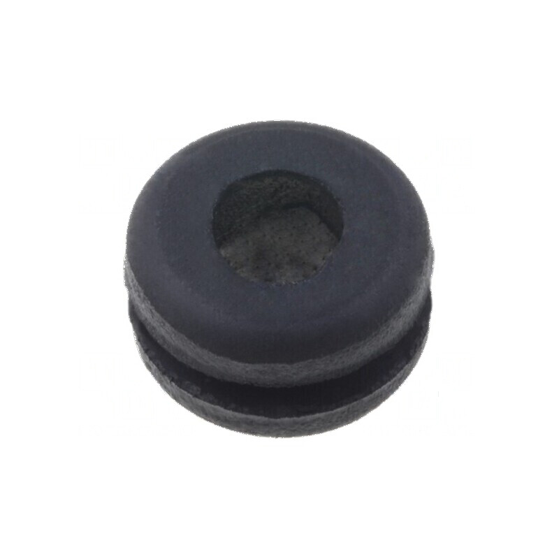 Manşon cauciuc negru Ø 9mm, Ø orificiu 6mm, rezistent la temperaturi între -30 și 90°C | Electronic-mag.ro | Componente Electron
