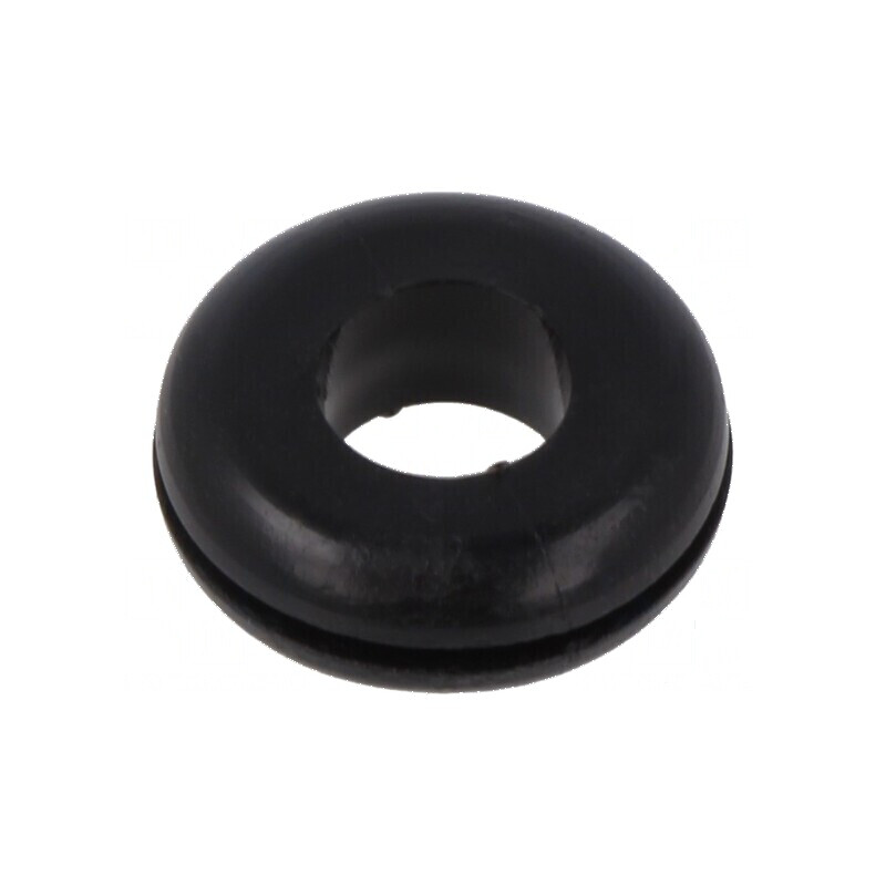 Manșon negru pentru montaj Ø 14mm, Ø orificiu 8mm, grosime panou max. 1mm | Electronic-mag.ro | Componente Electronice
