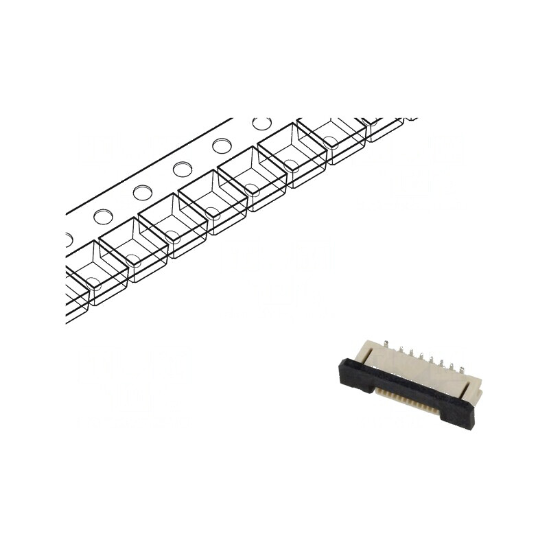 Conector FFC/FPC vertical ZIF SMT 12 pini 30V 0,5A cositorit | Electronic-mag.ro | Componente Electronice Conector FFC/FPC vertical ZIF SMT 12 pini 30V 0,5A cositorit | Electronic-mag.ro | Componente Electronice