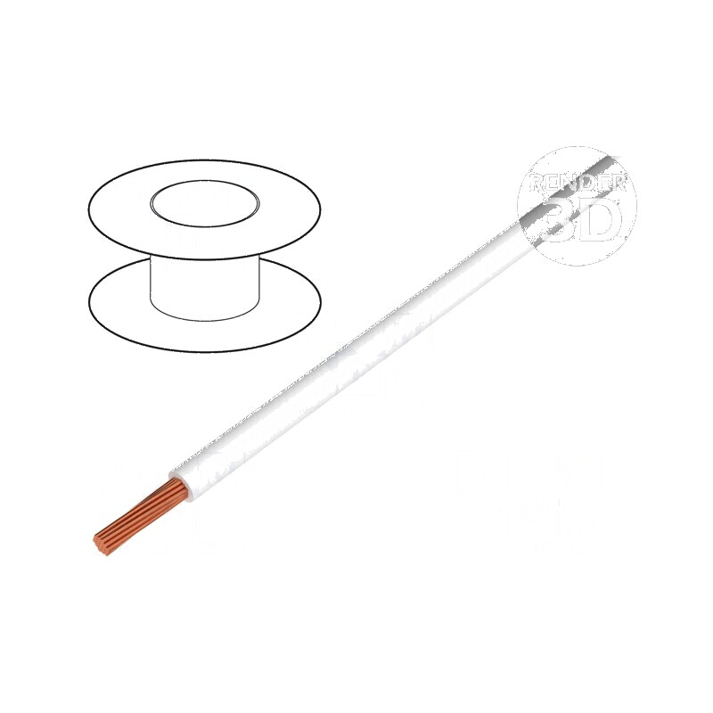 Cablu electric H05V-K litat 0,5mm² PVC alb 300V/500V 250m Clasa 5 | Electronic-mag.ro | Componente Electronice