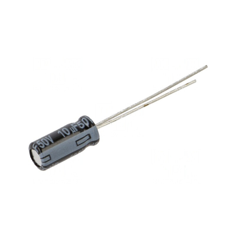 Condensator electrolitic THT 10uF 50VDC Ø5x11mm, Raster 2mm | Electronic-mag.ro | Componente Electronice Condensator electrolitic THT 10uF 50VDC Ø5x11mm, Raster 2mm | Electronic-mag.ro | Componente Electronice