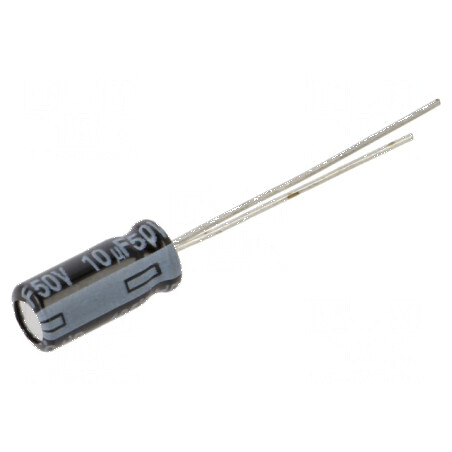 Condensator electrolitic THT 10uF 50VDC Ø5x11mm, Raster 2mm | Electronic-mag.ro | Componente Electronice