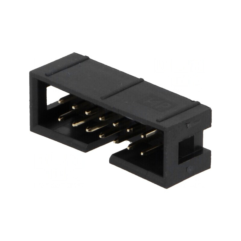 Conector IDC soclu tată 14 pini THT aurit 2,54mm negru | Electronic-mag.ro | Componente Electronice