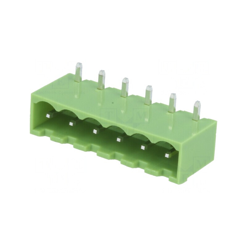Regletă de conexiuni deconectabilă 5,08mm cu 6 piste - Pas pini | Electronic-mag.ro | Componente Electronice