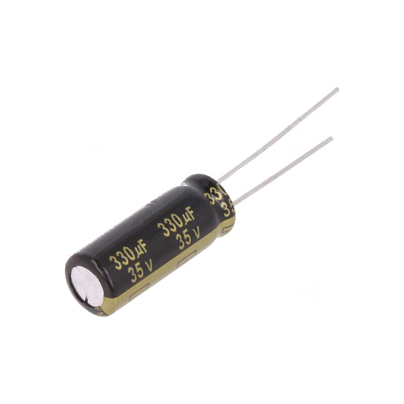 Condensator electrolitic low ESR THT 330uF 35VDC Ø8x20mm - Componentă electronică de înaltă performanță | Electronic-mag.ro | Co