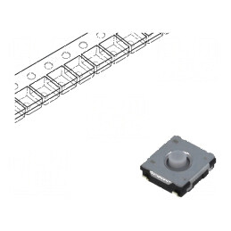 Microîntrerupător TACT SPST Poz: 2 0,02A/15VDC SMT fără 1N - Comutator compact pentru circuite electrice | Electronic-mag.ro | C