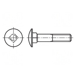 Şurub M5x50 0,8 cu Cap Buton din Oțel Inoxidabil A2 DIN 603, Lungime 50mm, Diametru 16mm | Electronic-mag.ro | Componente Electr