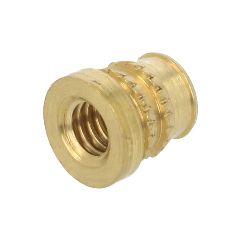 Adaos filetat din alamă M4 BN 37901 - Lungime 5,6mm pentru plastic | Electronic-mag.ro | Componente Electronice