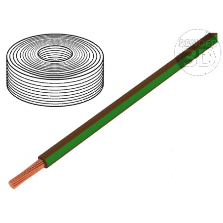 Cablu LiY litat Cu 0,25mm2 PVC maro-verde 900V 250m Clasa 5 - Cablu electric pentru instalații interioare | Electronic-mag.ro | 
