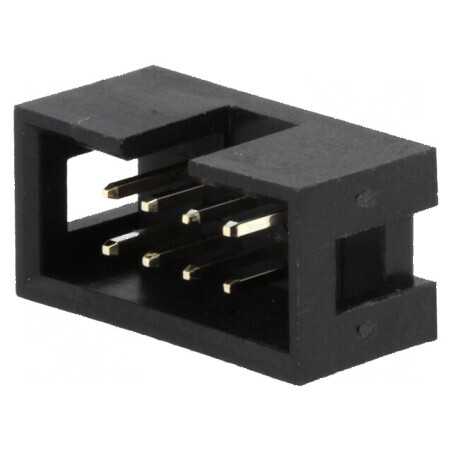 Conector IDC soclu tată 8 PIN THT aurit 2,54mm negru | Electronic-mag.ro | Componente Electronice