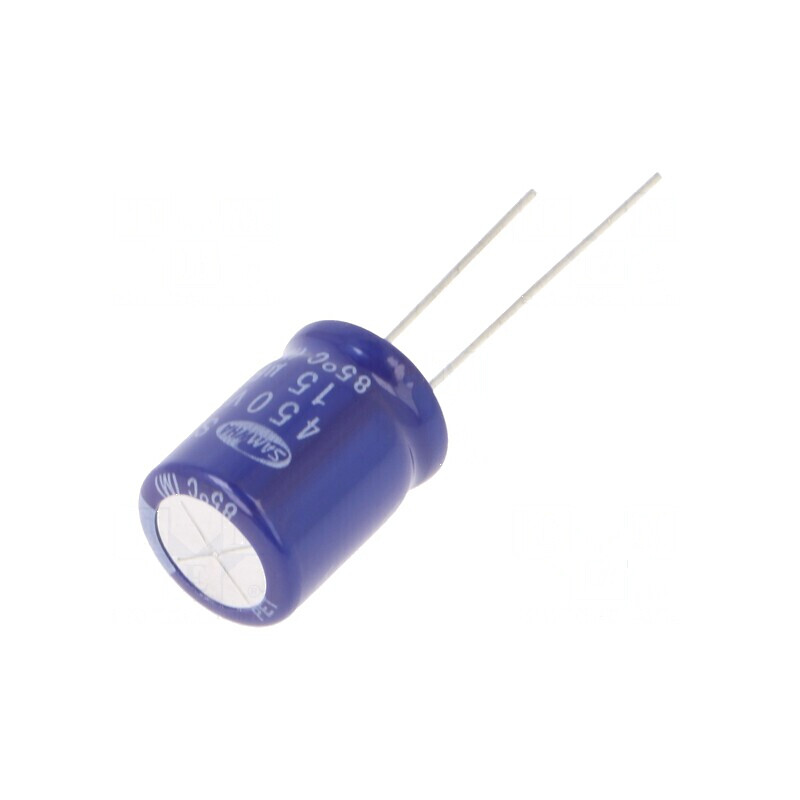 Condensator electrolitic THT 15uF 450VDC Ø12,5mm x 16mm ±20% | Electronic-mag.ro | Componente Electronice