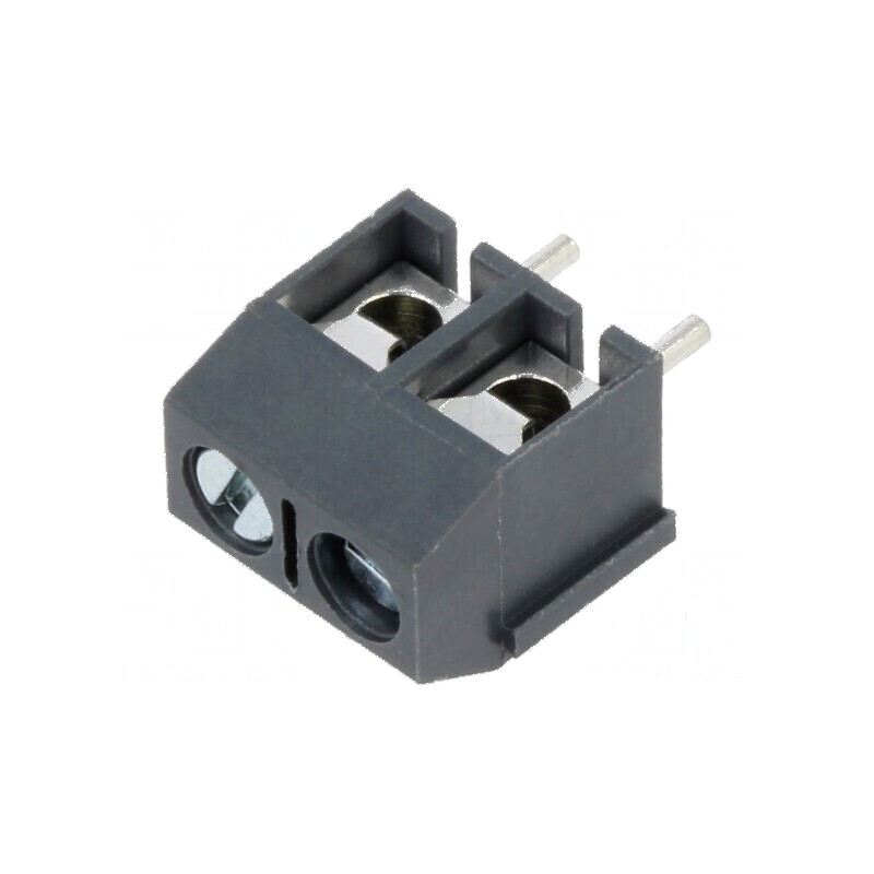 Regletă de conexiuni PCB 90° 5mm 2 piste 2,5mm² | Electronic-mag.ro | Componente Electronice