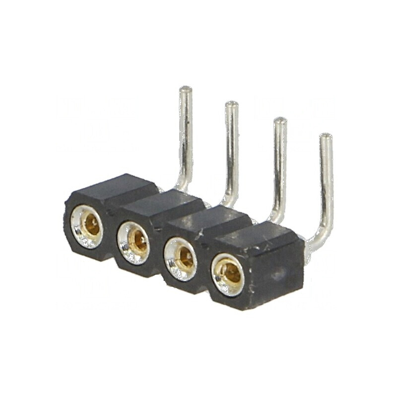 Conector şiruri pini soclu mamă 4 contacte întoarse THT | Electronic-mag.ro | Componente Electronice