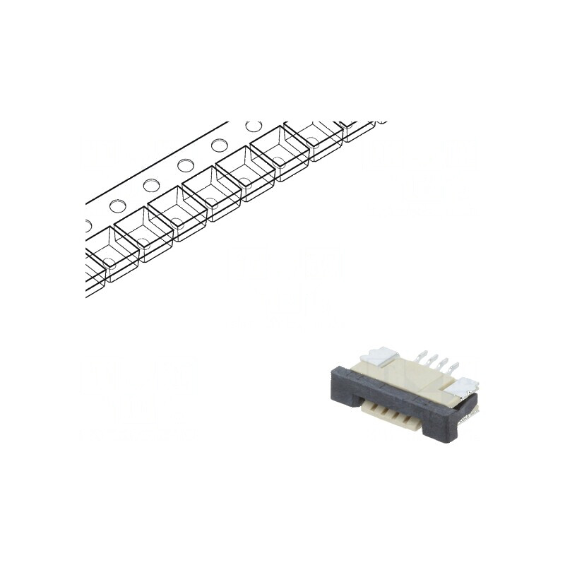 Conector FFC/FPC orizontal 4 PIN ZIF SMT cositorit 30mΩ | Electronic-mag.ro | Componente Electronice