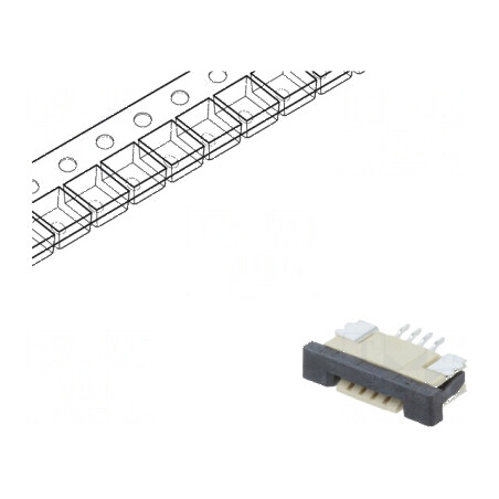 Conector FFC/FPC orizontal 4 PIN ZIF SMT cositorit 30mΩ | Electronic-mag.ro | Componente Electronice