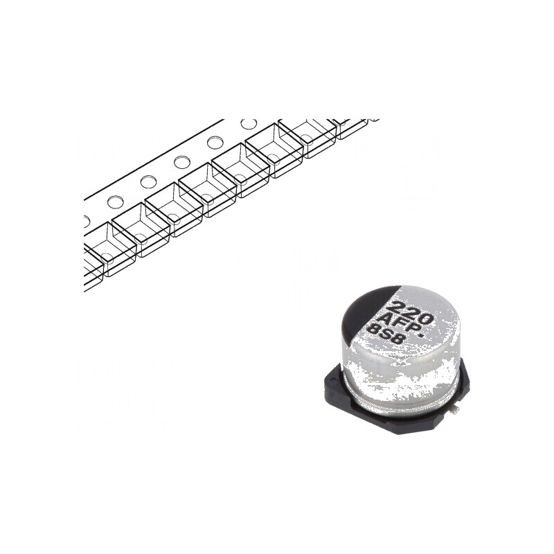 Condensator electrolitic SMD 220uF 10V 8x6,2mm low ESR | Electronic-mag.ro | Componente Electronice
