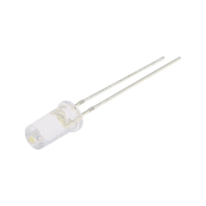 LED 5mm alb rece 1120-1560mcd 100° plat | Electronic-mag.ro | Componente Electronice