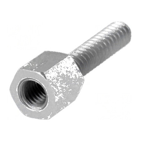 Piuliță distanțieră filetată 5mm M3 alamă nichel | Electronic-mag.ro | Componente Electronice