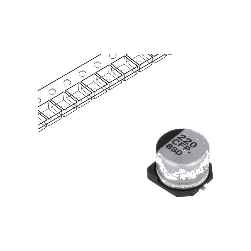 Condensator electrolitic low ESR SMD 220uF 16V 8x6.2mm | Electronic-mag.ro | Componente Electronice
