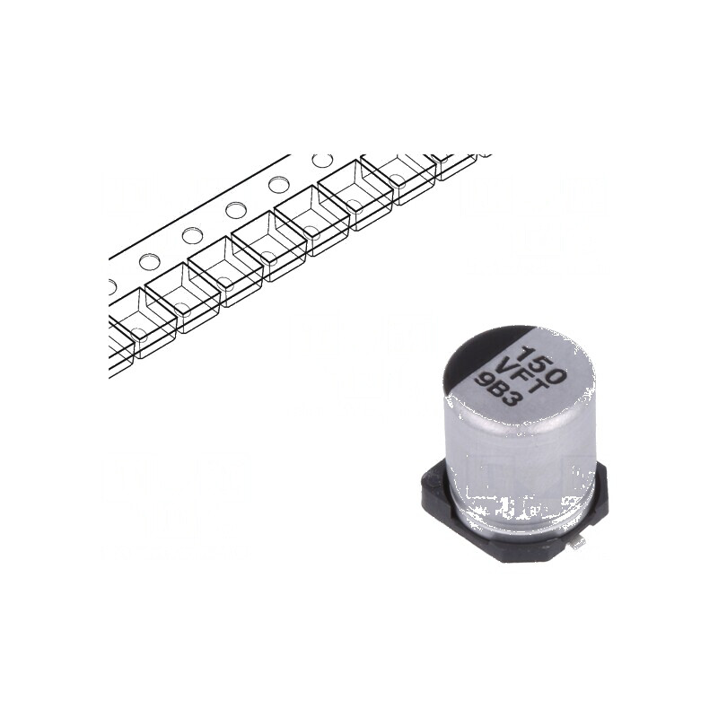 Condensator electrolitic low ESR SMD 150uF 35V Ø6,3x7,7mm | Electronic-mag.ro | Componente Electronice