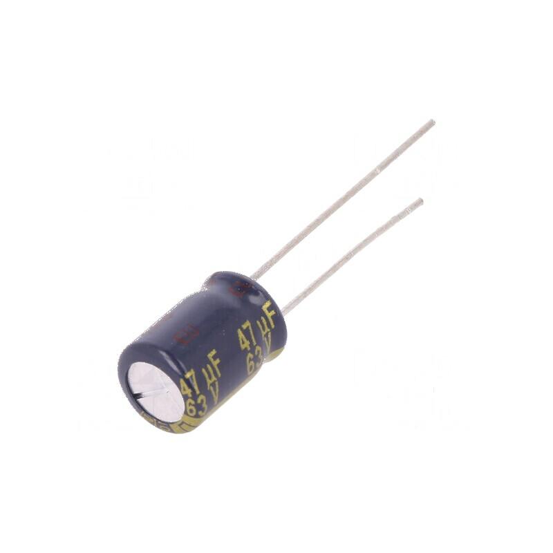 Condensator electrolitic low ESR 47uF 63VDC THT Ø8x11,5mm | Electronic-mag.ro | Componente Electronice