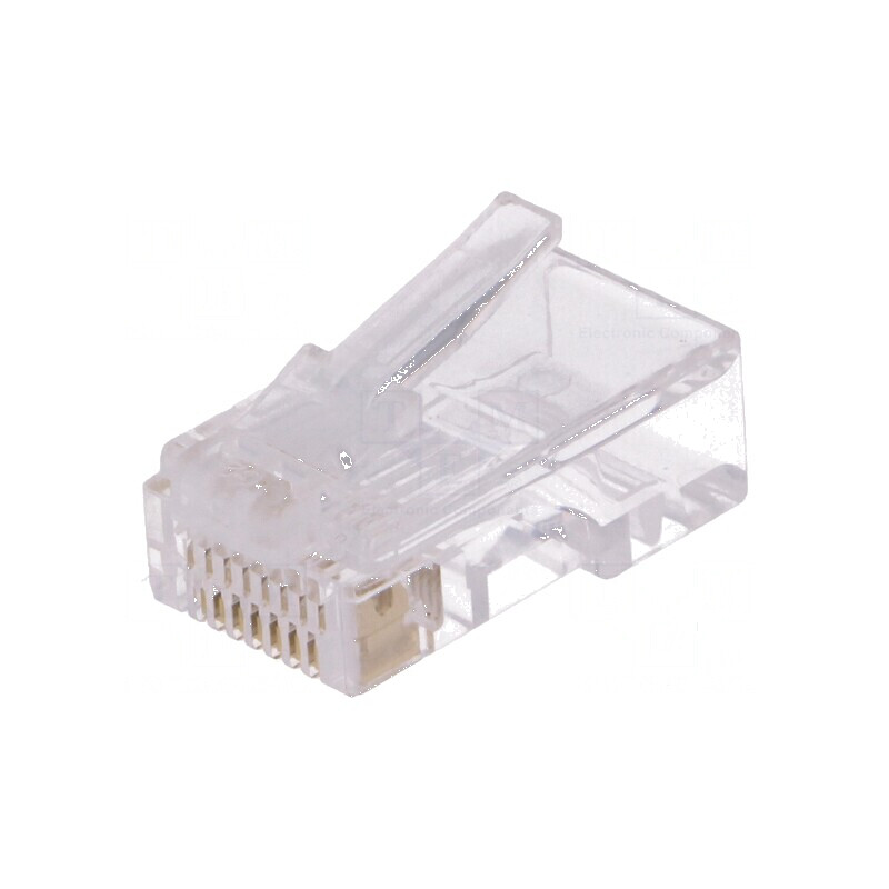 Conector RJ45 8 Contacte Bronz-Fosfor Aurit UL94V-2 | Electronic-mag.ro | Componente Electronice