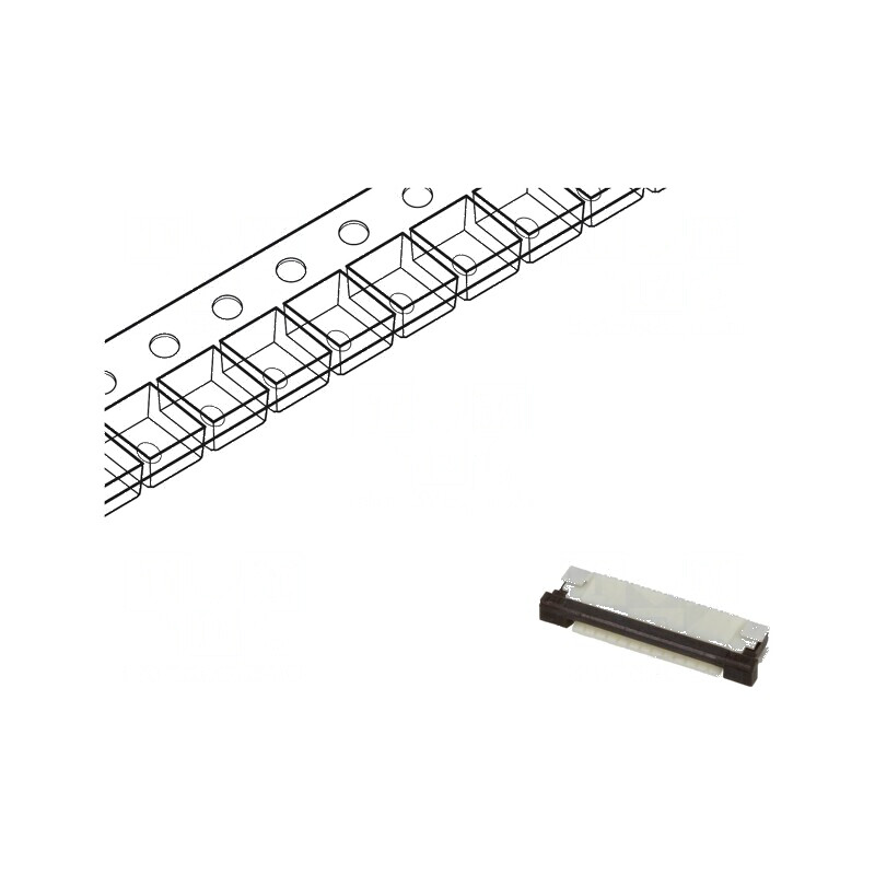 Conector FFC/FPC orizontal 12 PIN ZIF SMT 50V 0,4A -25÷85°C | Electronic-mag.ro | Componente Electronice