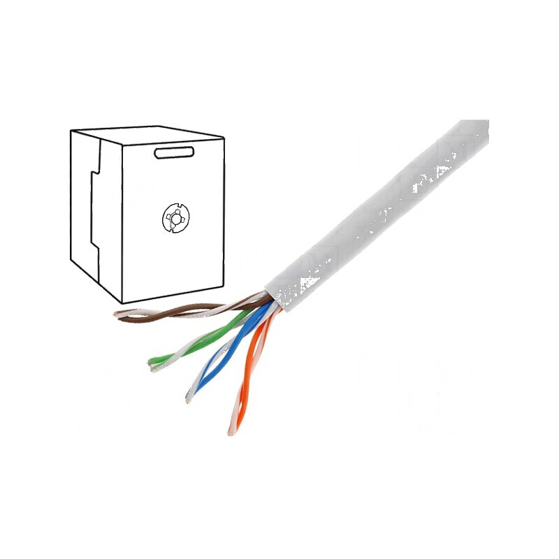 Cablu U/UTP 5e 4x2x26AWG CCA PVC gri 305m Ø5mm | Electronic-mag.ro | Componente Electronice