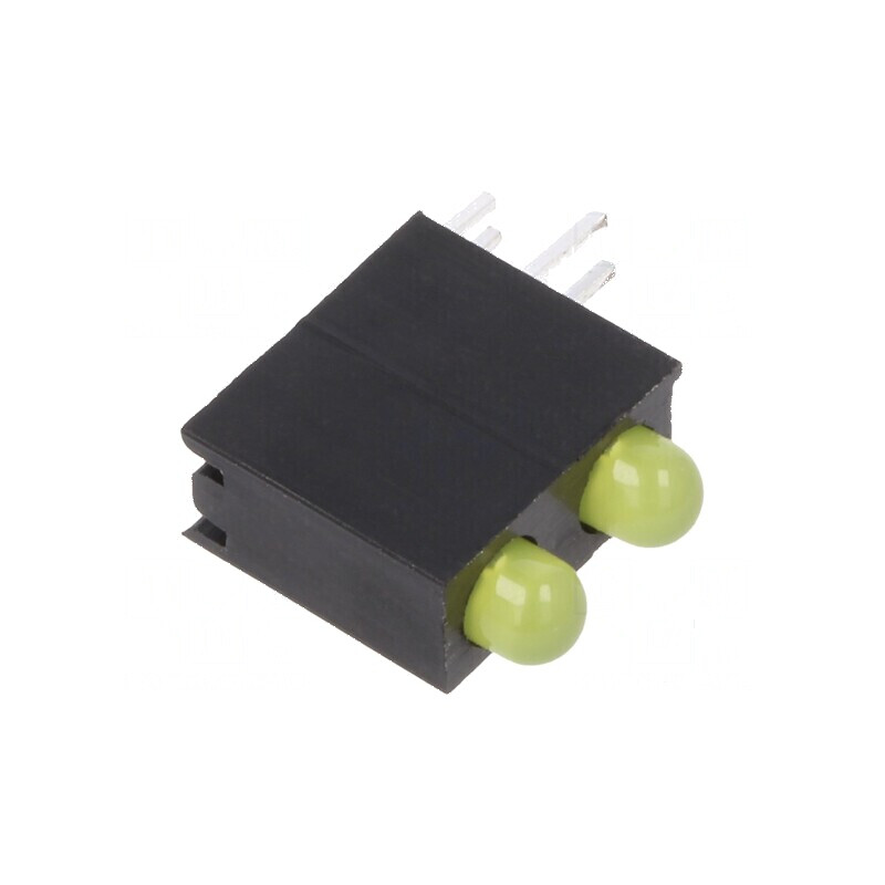 LED 3mm Galben Difuz cu 2 Diodi 20mA | Electronic-mag.ro | Componente Electronice