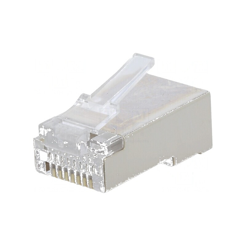 Conector RJ45 ecranat Cat 5e 8p8c drept | Electronic-mag.ro | Componente Electronice