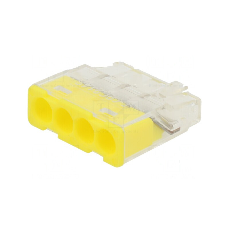Bornă cu arc 2,5mm² 450V 24A galbenă cu eliberare rapidă | Electronic-mag.ro | Componente Electronice Bornă cu arc 2,5mm² 450V 24A galbenă cu eliberare rapidă | Electronic-mag.ro | Componente Electronice