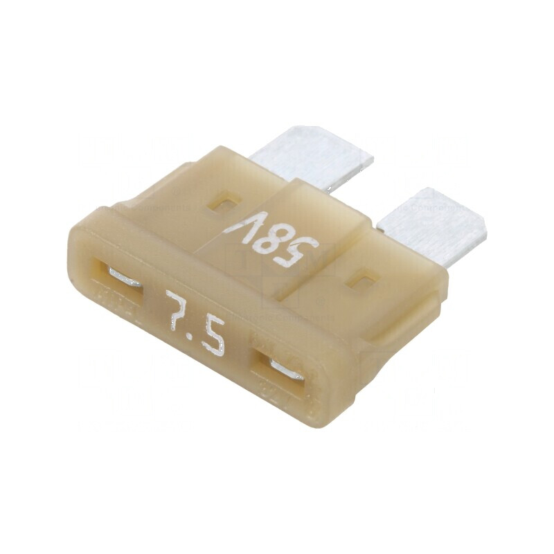 Siguranţă auto 7,5A 58VDC 19,3mm aliaj de staniu | Electronic-mag.ro | Componente Electronice
