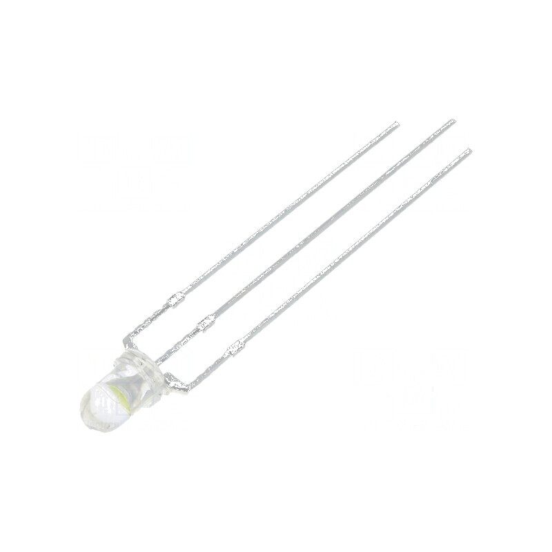 LED 3mm roșu/alb rece 30° convex nr. term 3 | Electronic-mag.ro | Componente Electronice