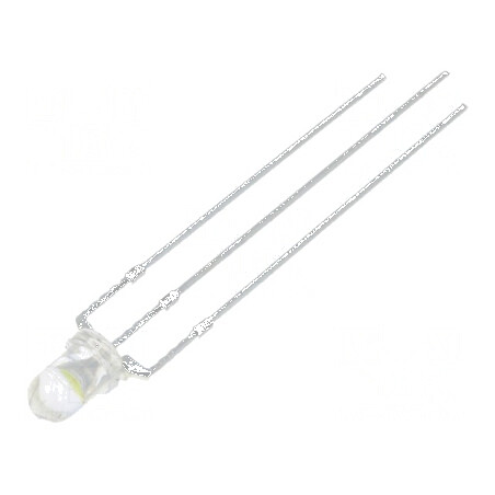 LED 3mm roșu/alb rece 30° convex nr. term 3 | Electronic-mag.ro | Componente Electronice