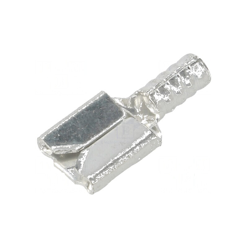 Terminal plat 6,4mm 0,8mm mamă crimpat pe cablu drept cupru | Electronic-mag.ro | Componente Electronice